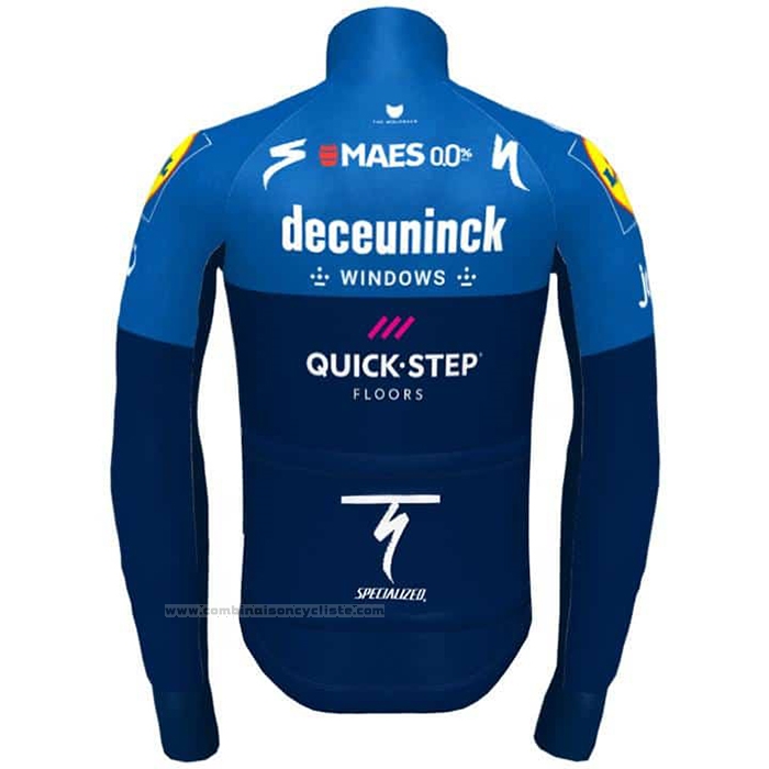 2021 Maillot Cyclisme Deceuninck Quick Step Bleu Manches Longues et Cuissard